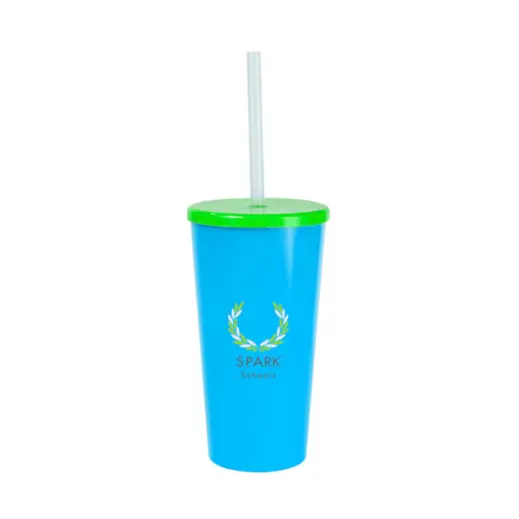 Large Tucan Tumbler With Cap And Straw - Cyan